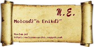 Molcsán Enikő névjegykártya
